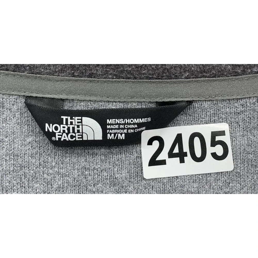 The North Face Knit Jacket Mens Medium‎ Wool Blend Gray 1/4 Zip Hiking Outdoors